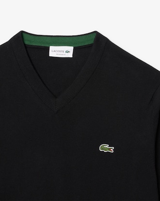 Suéter de algodón con cuello en V para hombre