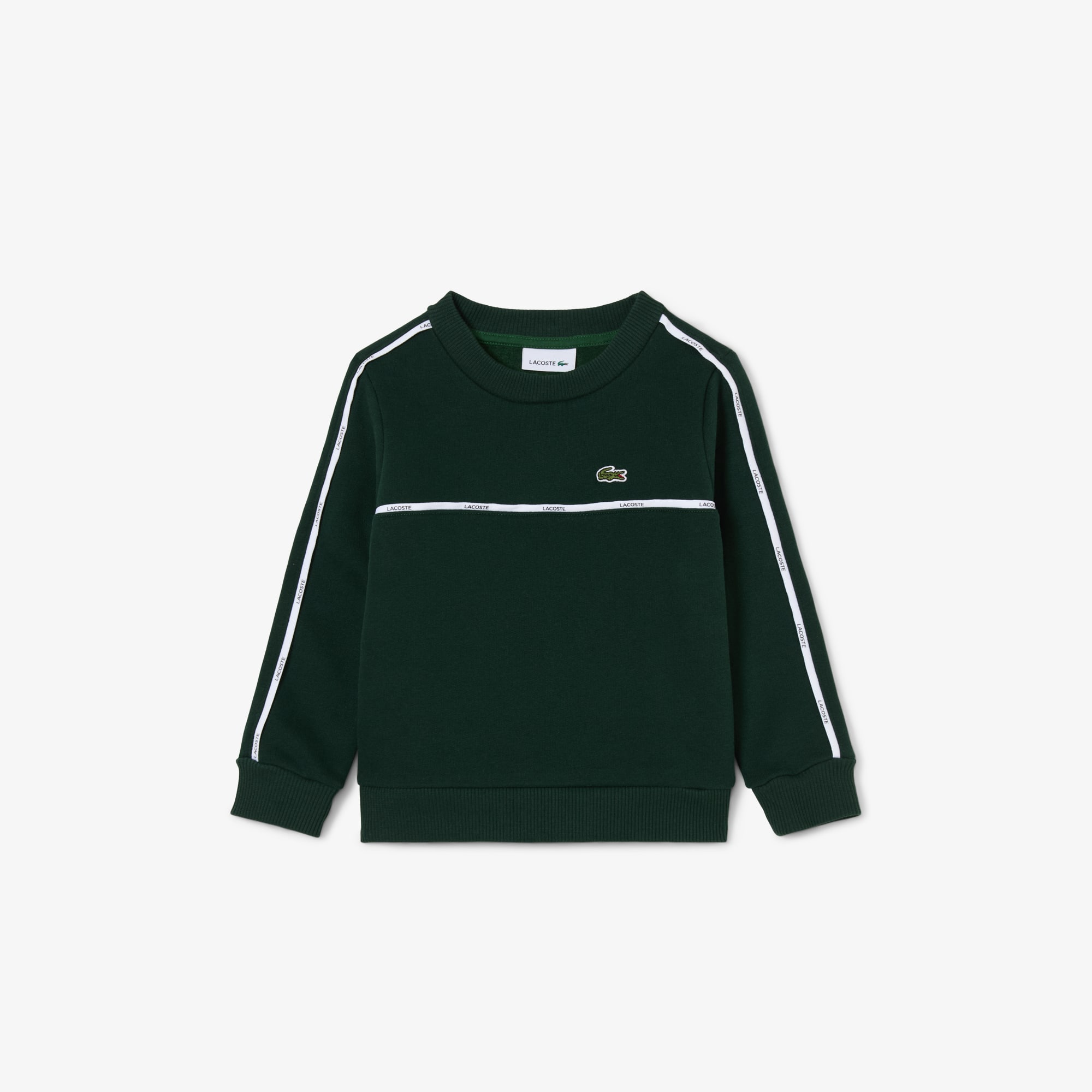 Lacoste Kids' Boys' Logo Stripe Fleece Sweatshirt - 7 Years In Green