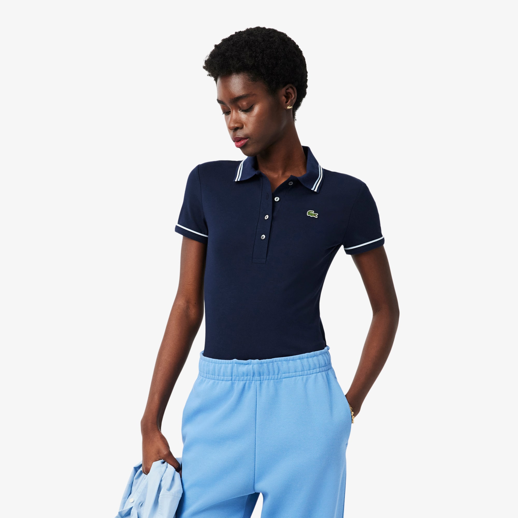 Women's L.12.D Slim Fit Trim Detail Polo - Polo Shirts - New In