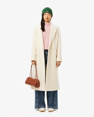 Suéter Relaxed Fit De Lana Cardada Con Cuello Alto