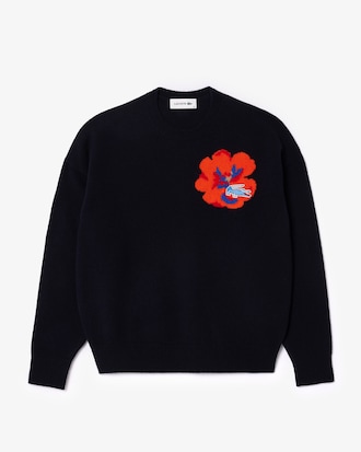 Women's Flower Motif Wool Sweater