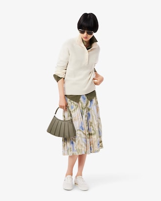 Women's Topography Print Pleated Skirt