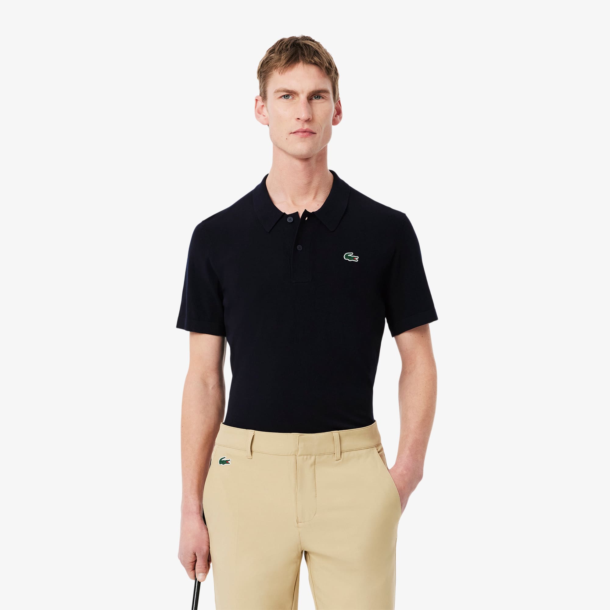 Lacoste Men's Short Sleeve Polo Collar Golf Sweater
