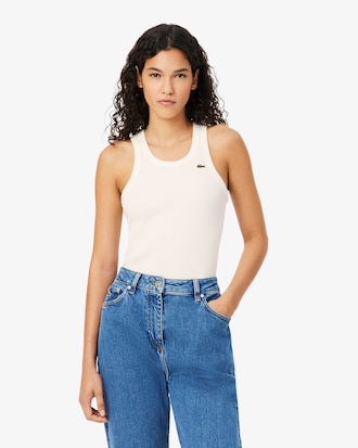 Playera sin Mangas de Algod&oacute;n de Corte Ajustado para Mujer