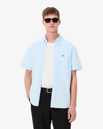 Camisa Oxford de manga corta y corte regular para hombre