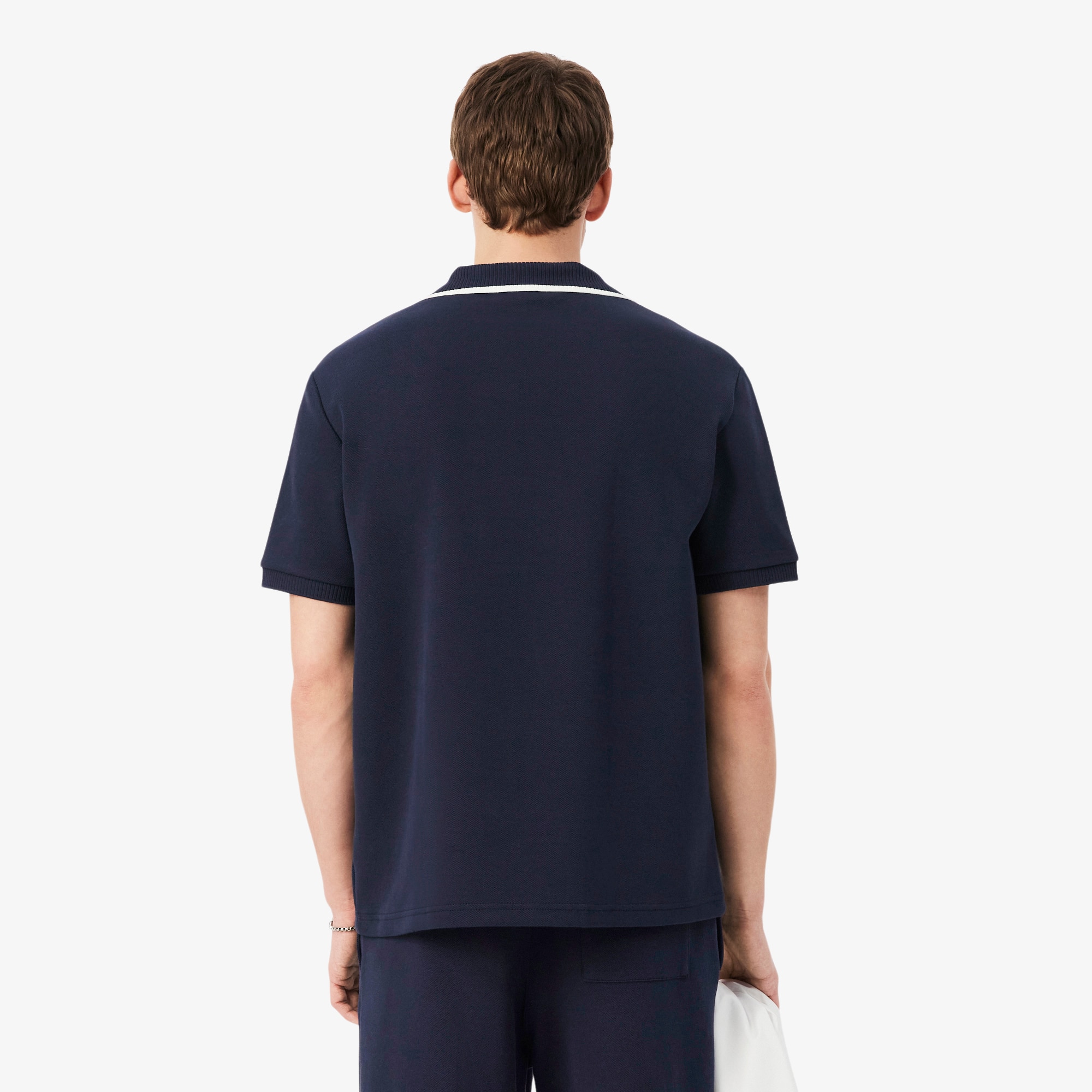 Loose Fit Embroidered Badge Piqué Polo Shirt