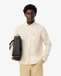 Men's Regular Fit Striped Linen Shirt