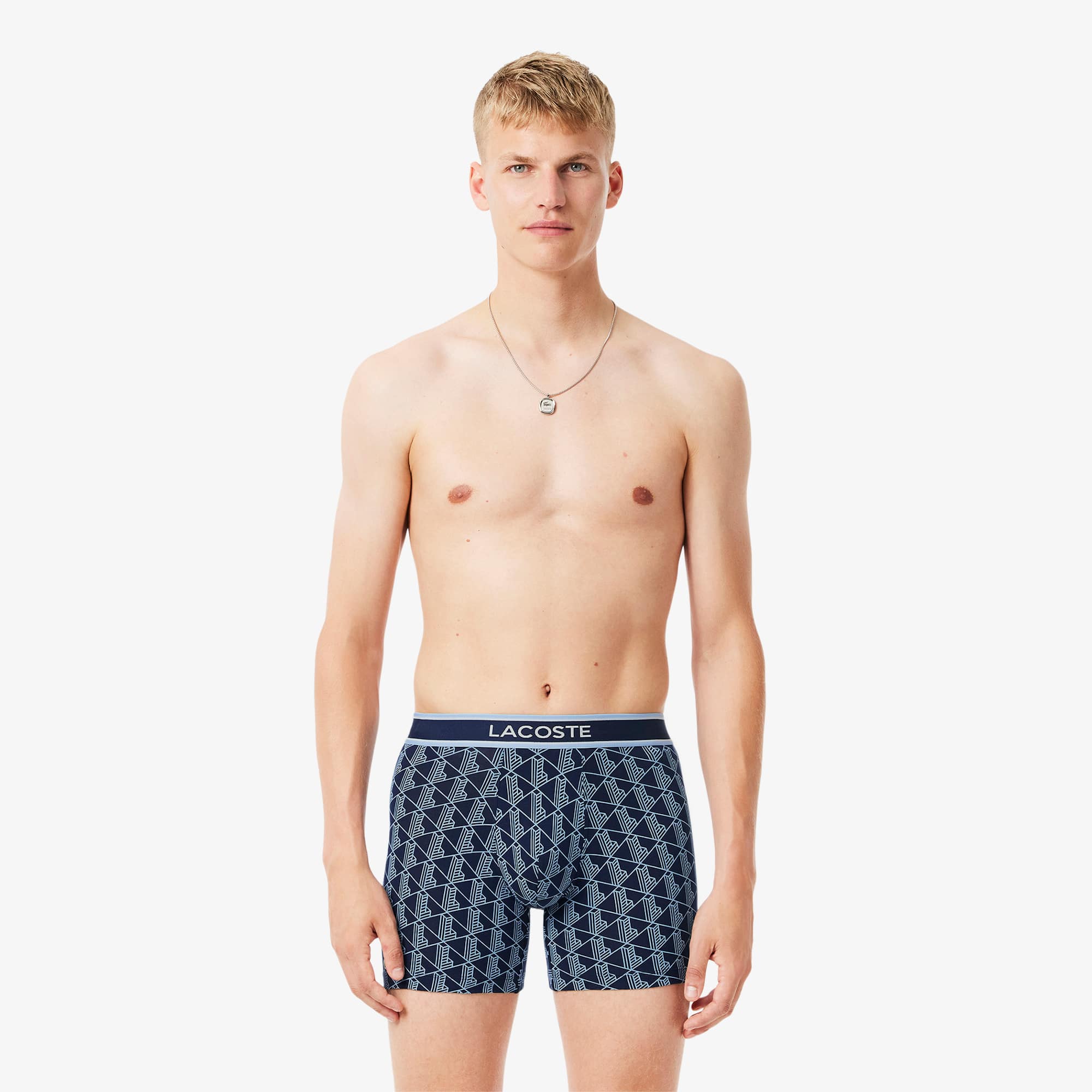 Lacoste Men's 3-Pack Monogram Print Boxer Briefs