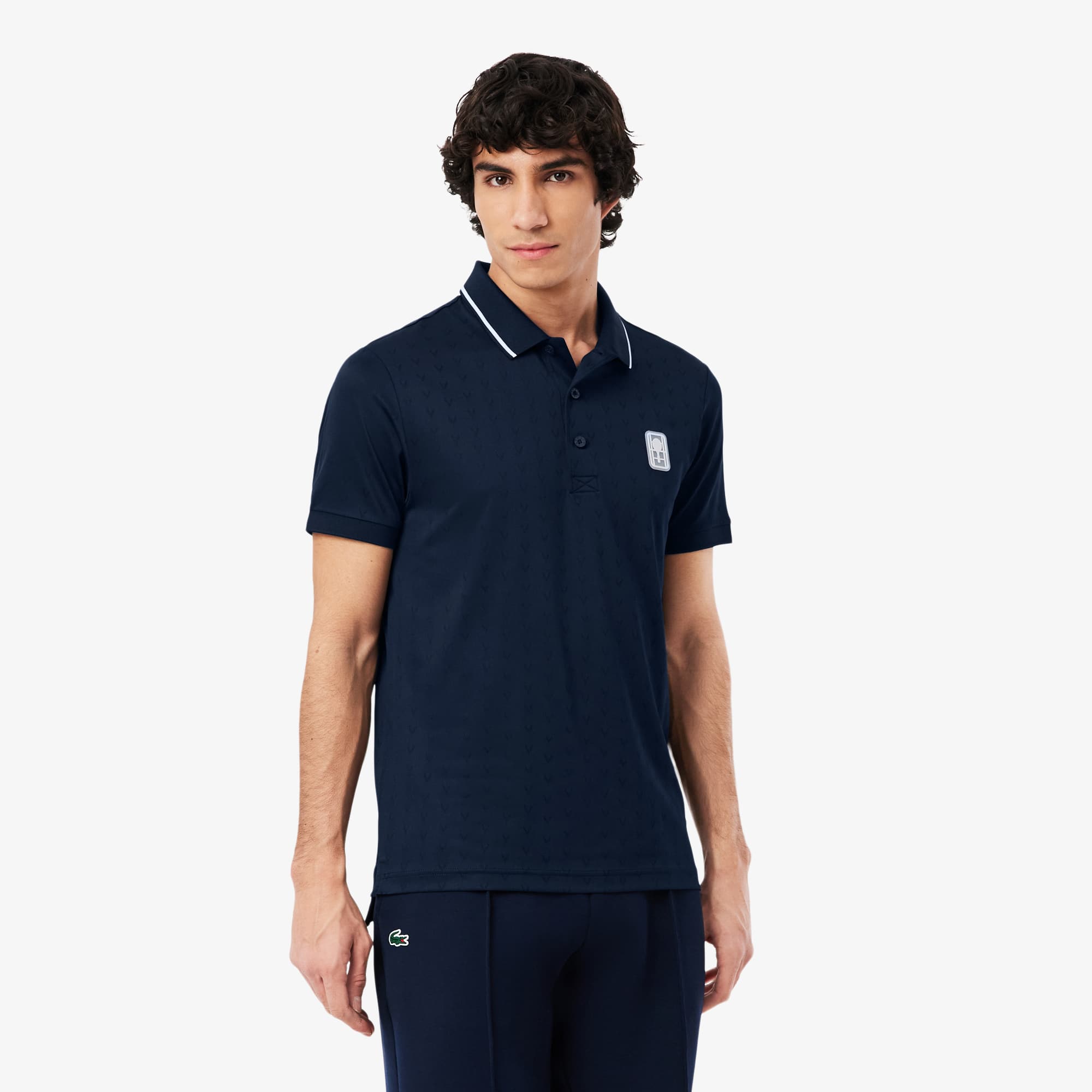 Lacoste Tennis Heritage Ultra Dry Stretch Polo In Blue