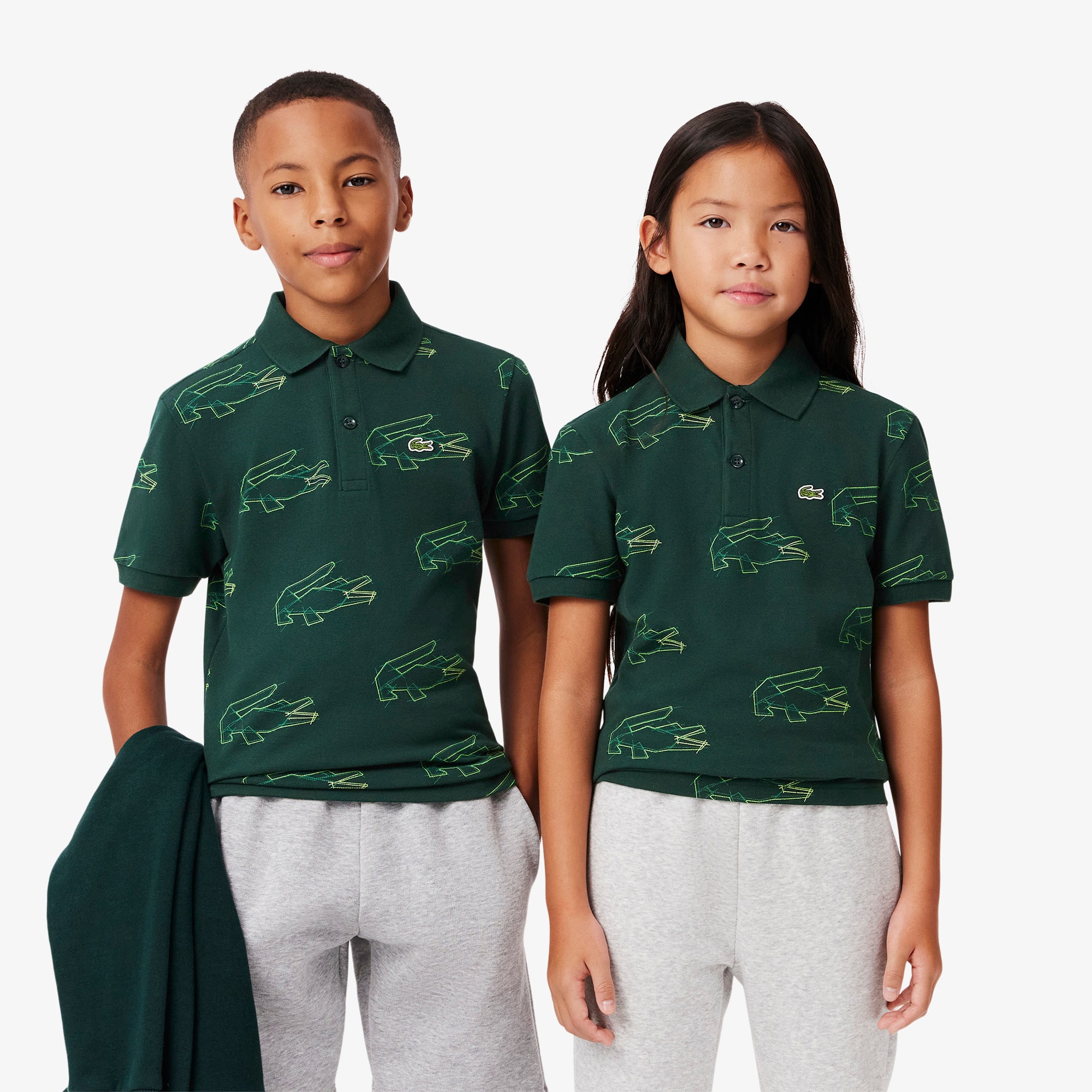 Kids' Crocodile Print Mini Piqué Polo - Polos - New In 2026 | Lacoste