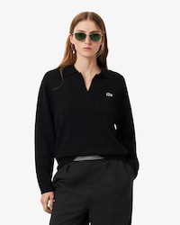 Women's 3D Knit Cashmere Polo Collar Sweater