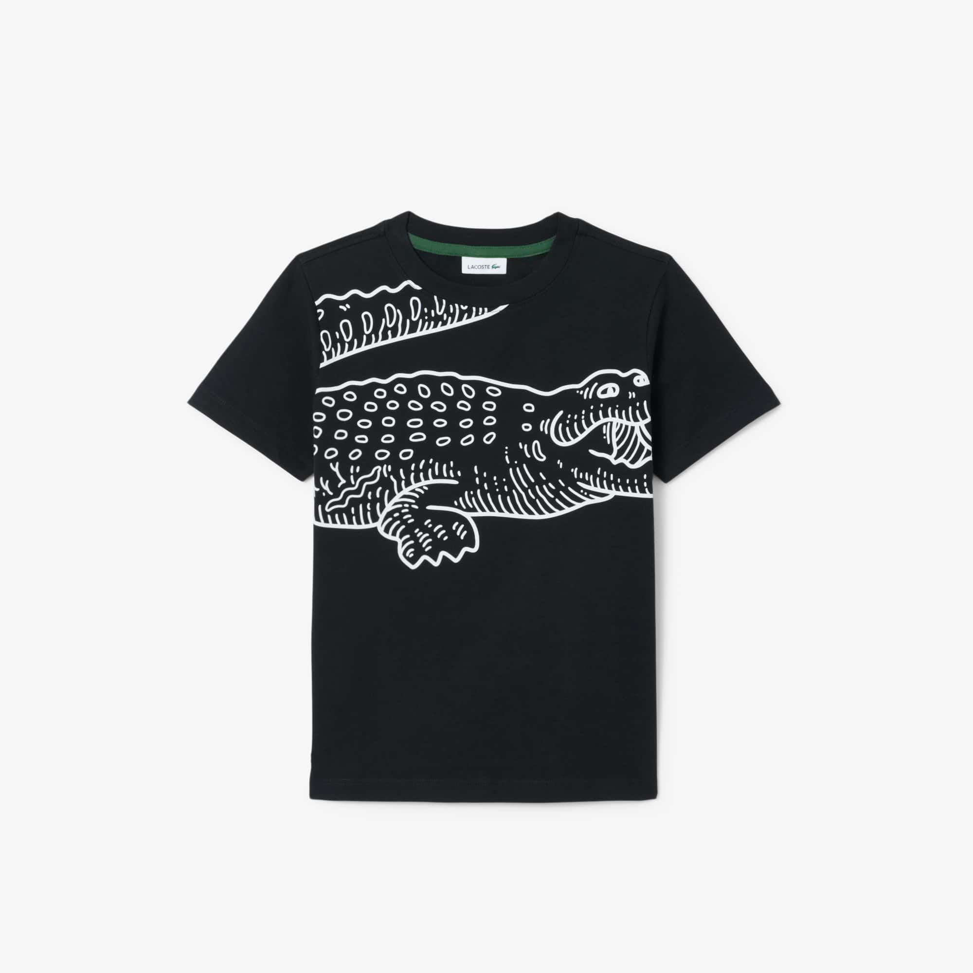 Lacoste Printed Cotton T-shirt - 10 Years In Black