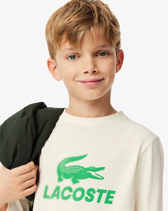Kids' Crocodile Print Cotton T-Shirt