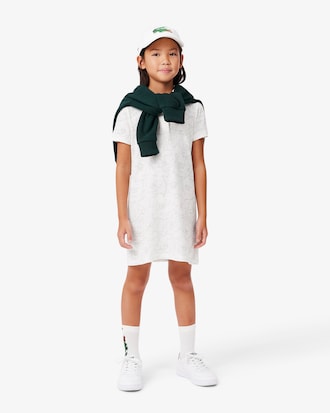 Kids' Floral Print Piqué Dress