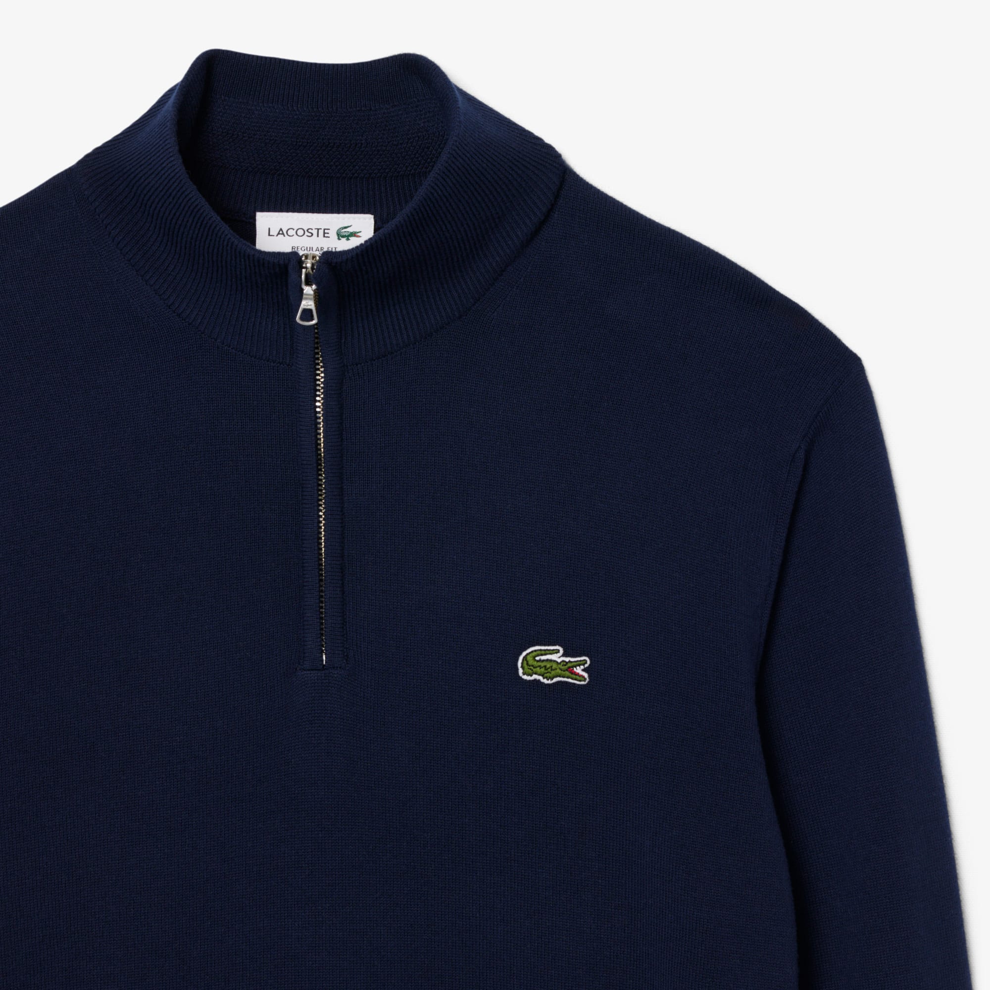 Men's Zip-Up High-Neck Cotton Sweater - Sweaters & Sweatshirts