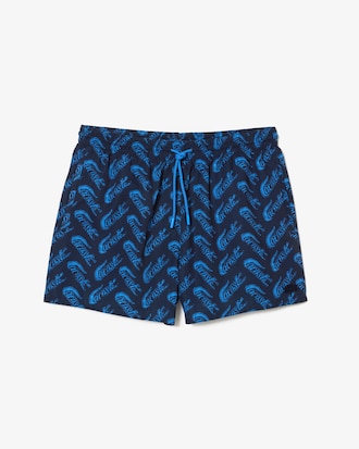 Traje de baño con estampado de poliéster reciclado de Lacoste para hombre