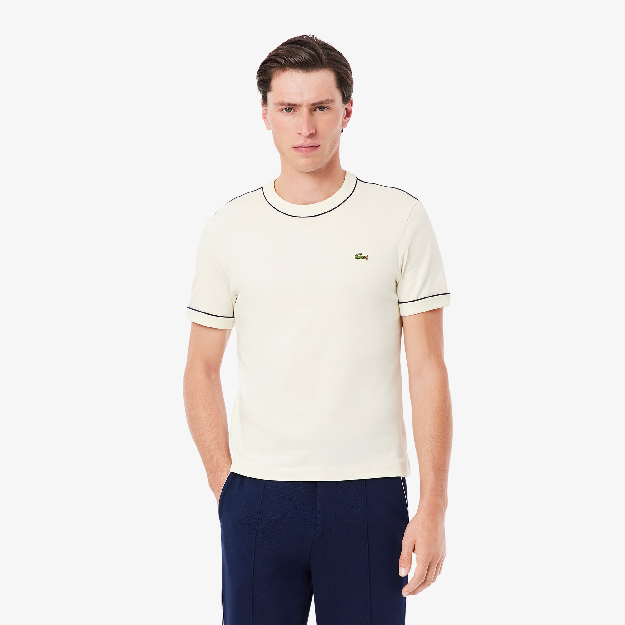 LACOSTE スリムフィットリンガーTシャツ　36 Men's Slim Fit Cotton T-Shirt - T-shirts - New In 2026 | Lacoste