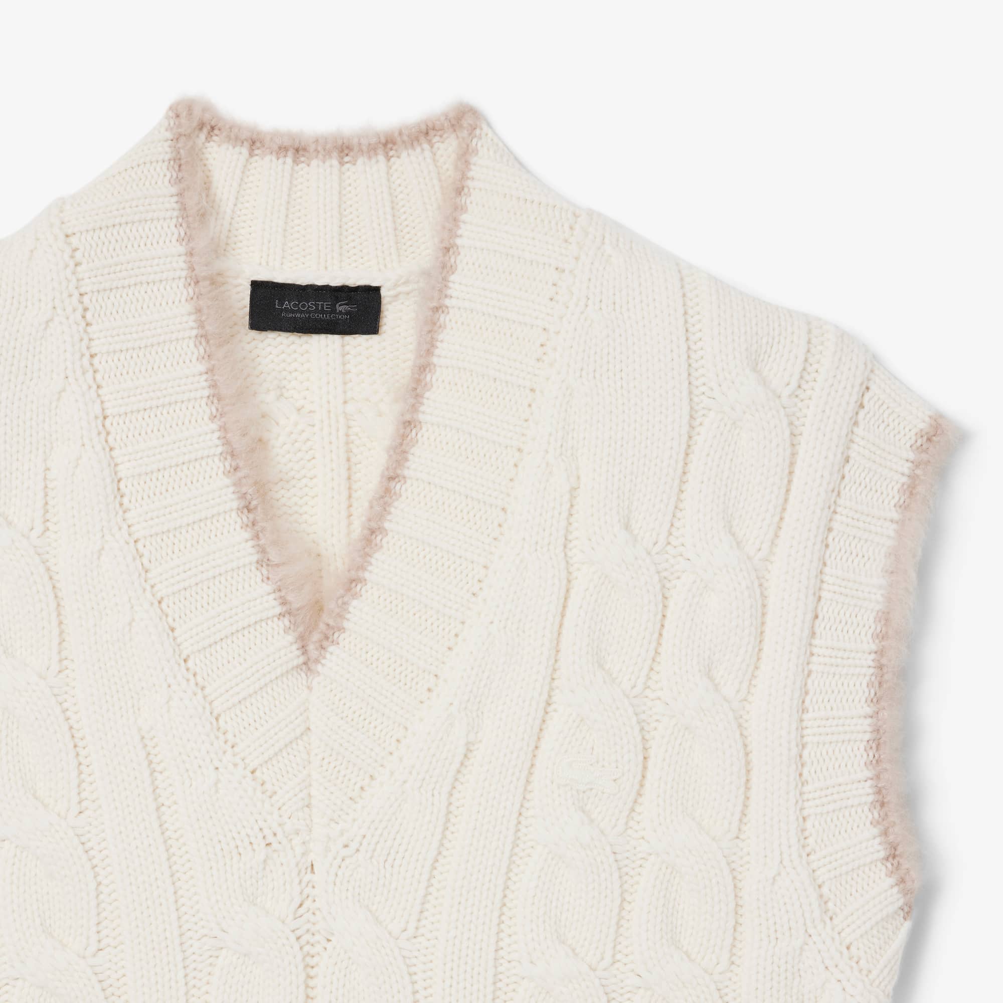 Runway Cable Knit Wool Sweater Vest