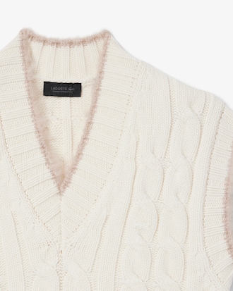 Runway Cable Knit Wool Sweater Vest
