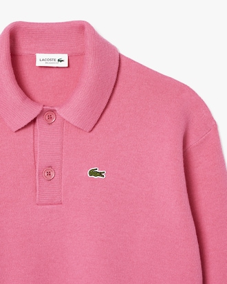 Kids' Cotton and Wool Blend Long Sleeve Polo