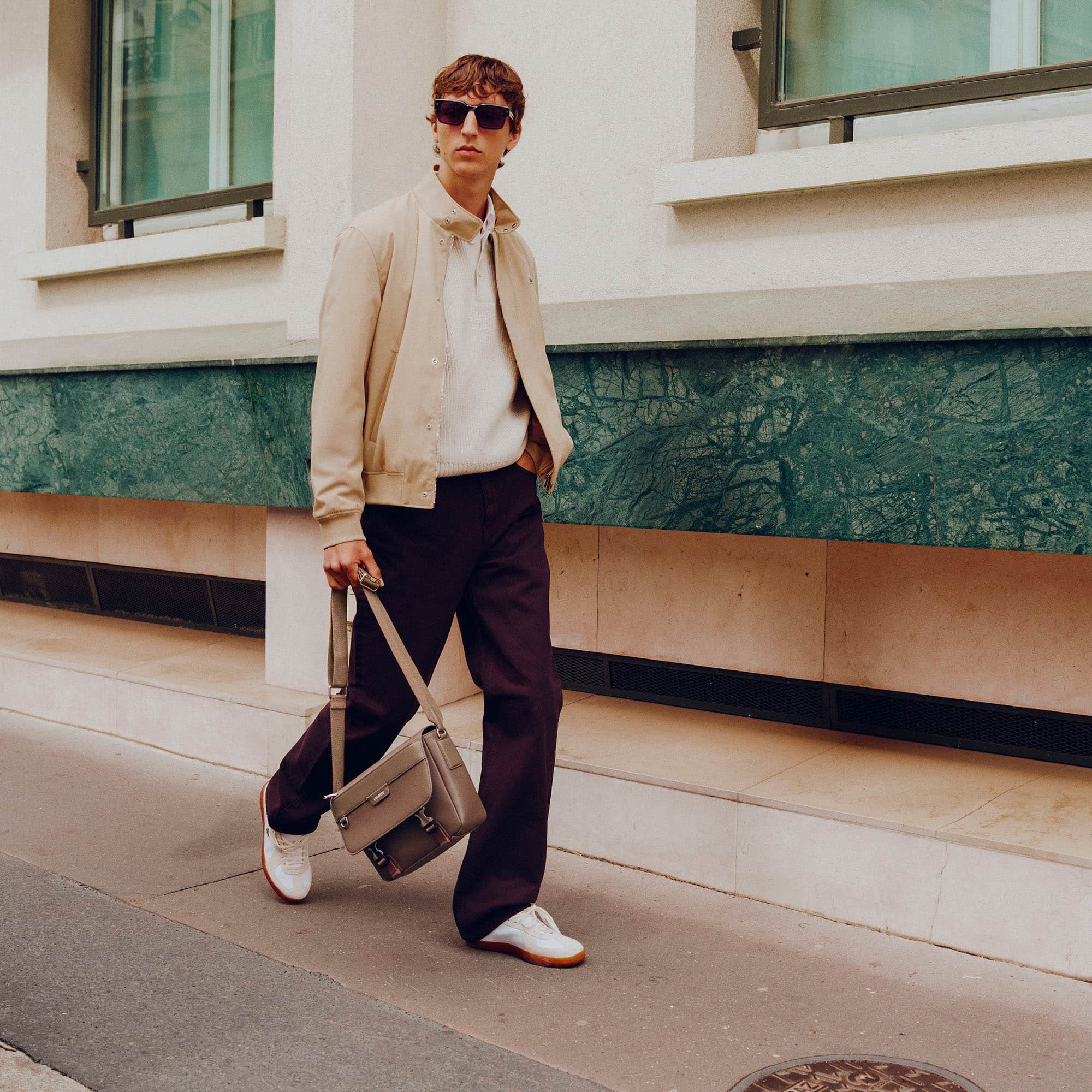 Ossian Flap Close Leather Satchel - Bags - New In 2026 | Lacoste