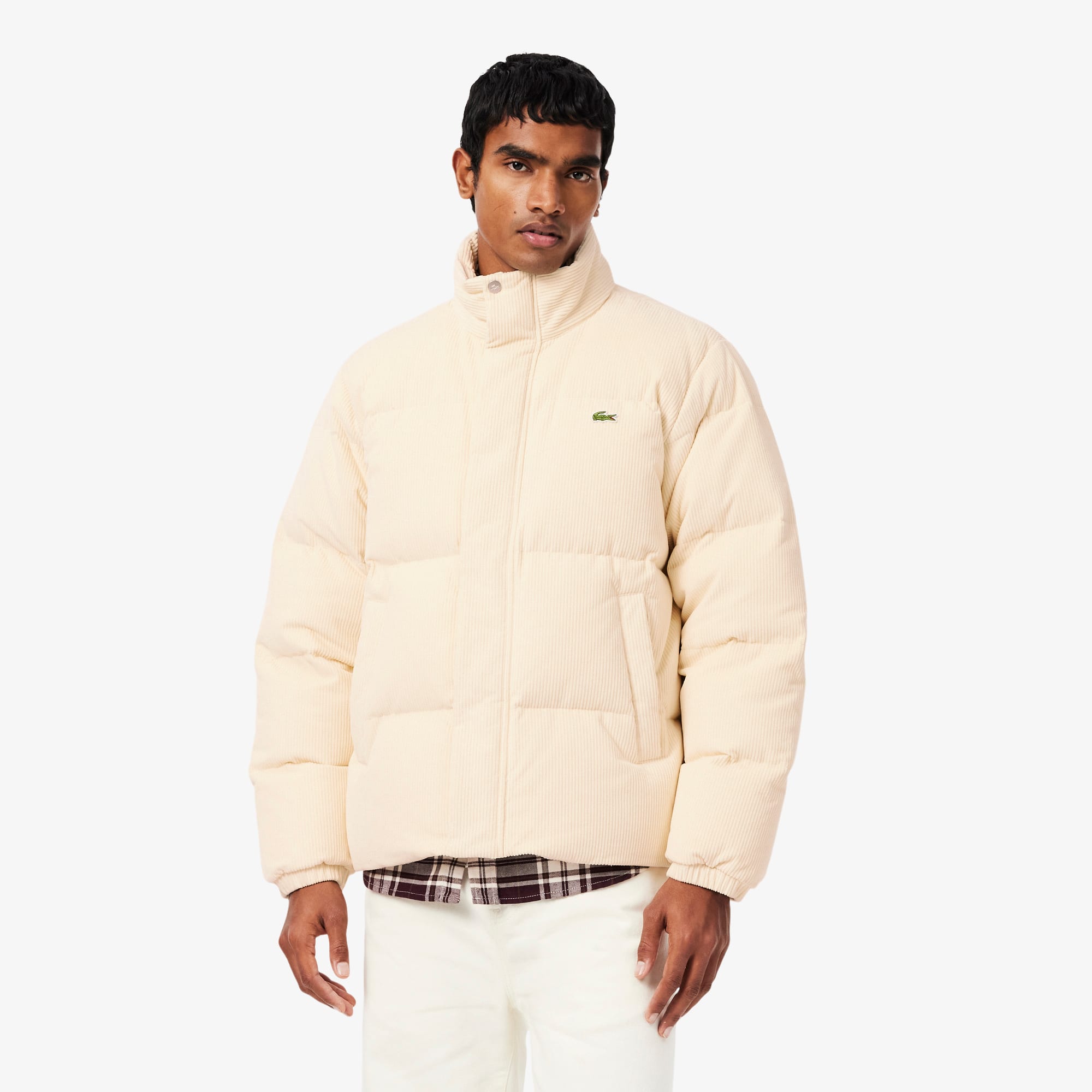 Lacoste Corduroy Down Jacket - 50 - M In Neutral