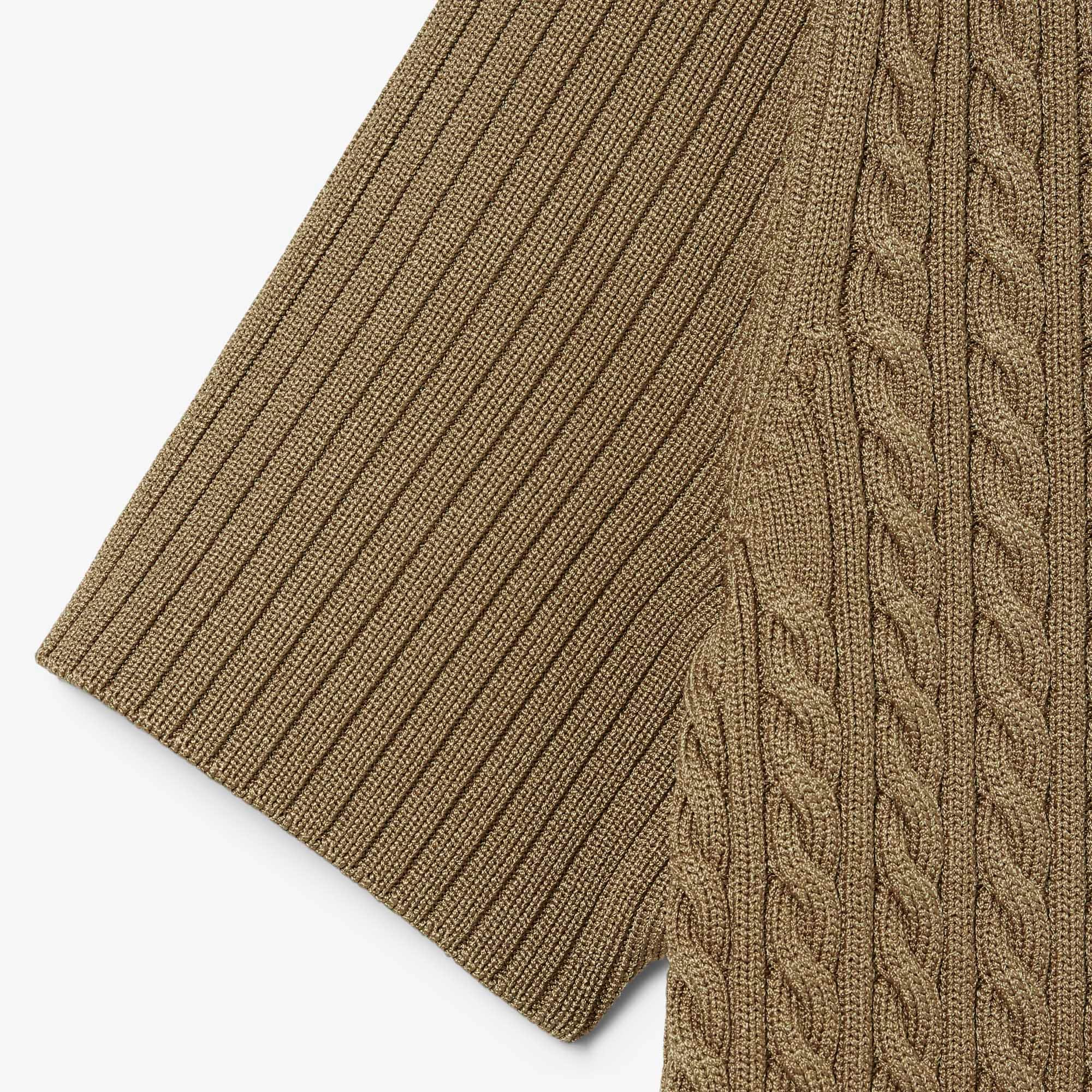 Runway Cable Knit Polo Collar Sweater
