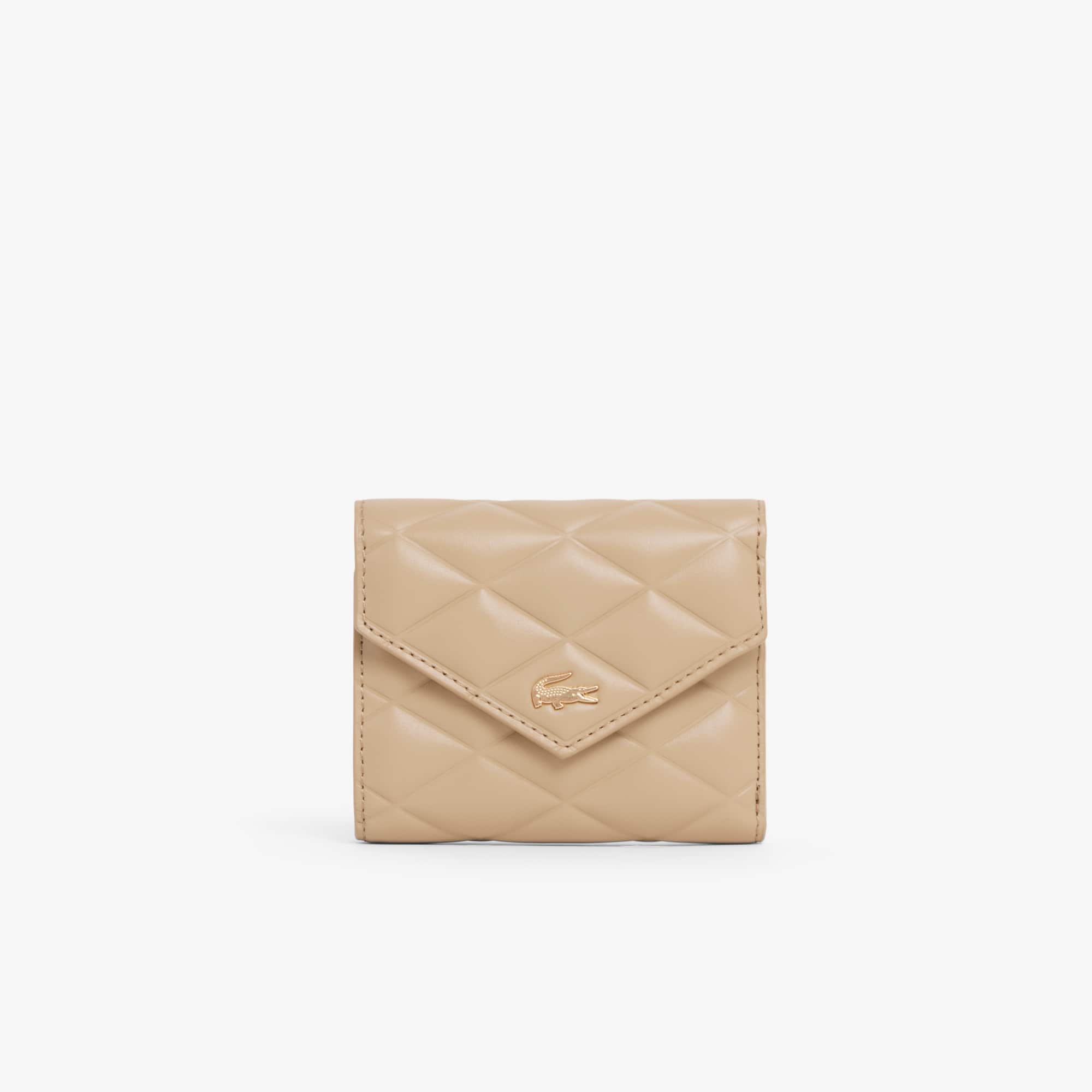 Lacoste Crocodelle Leather Billfold - One Size In Sand