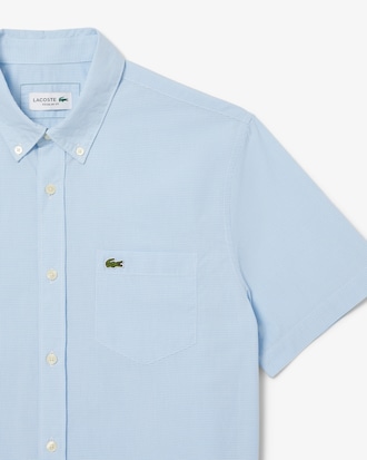 Men's Short Sleeve Regular Fit Gingham Shirt