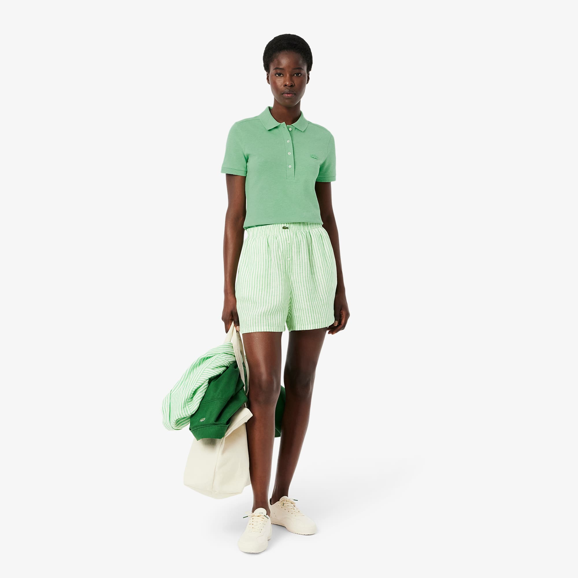 Tシャツ・カットソー LACOSTE Woman Polo Shirt Acid Green PF5462 I1L Lacoste Women's Slim Fit Adjustable Pique Polo Shirt, Green
