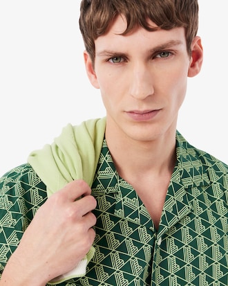 Camisa De Pijama De Popelina Con Estampado Monograma