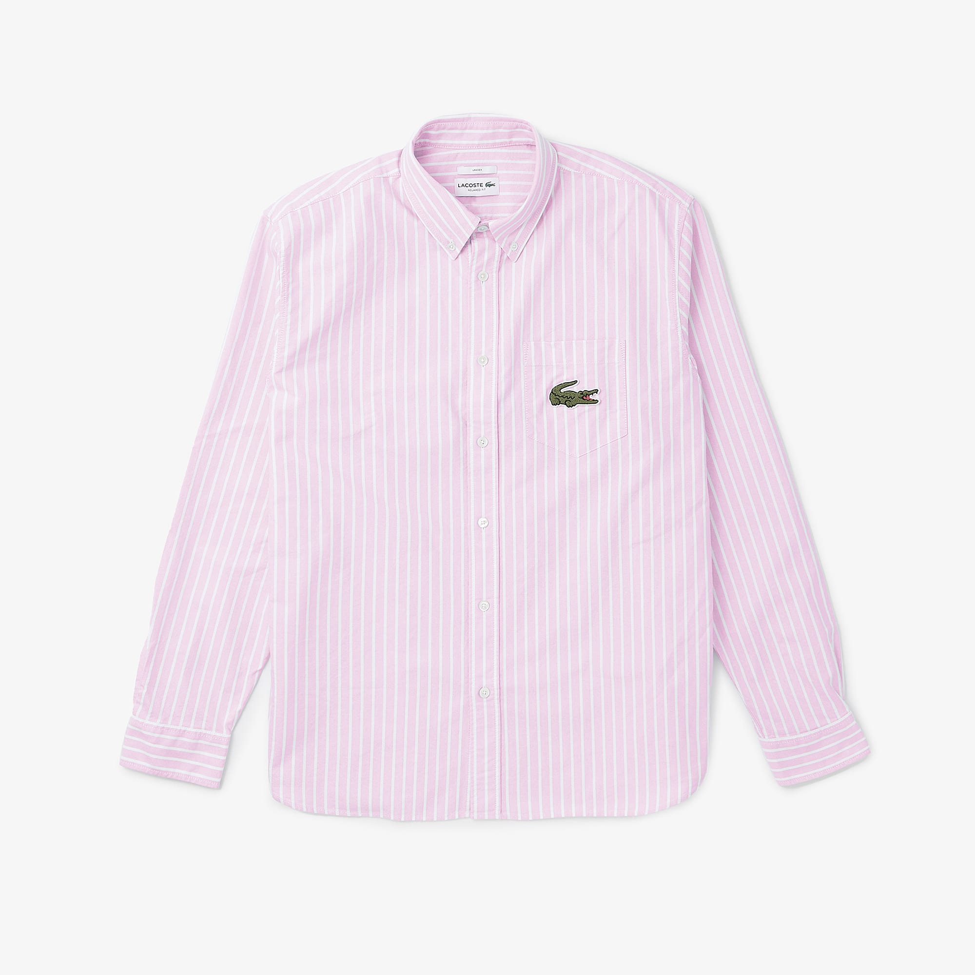 Unisex Relaxed Fit Striped Oxford Shirt - Button Down Shirts - New In 2026  | Lacoste, image size:2000x2000
