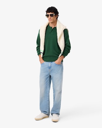 Men's Relaxed Fit Wool Polo Sweater
