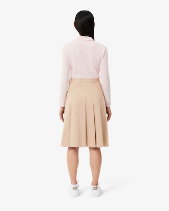 Pleated Gabardine Skirt