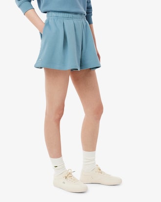 Shorts de tela plisados ​​para mujer
