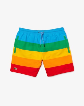 Men&rsquo;s Polaroid Collaboration Striped Swimming Trunks