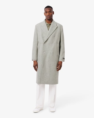 Men's Double-Breasted Chevron Wool Coat