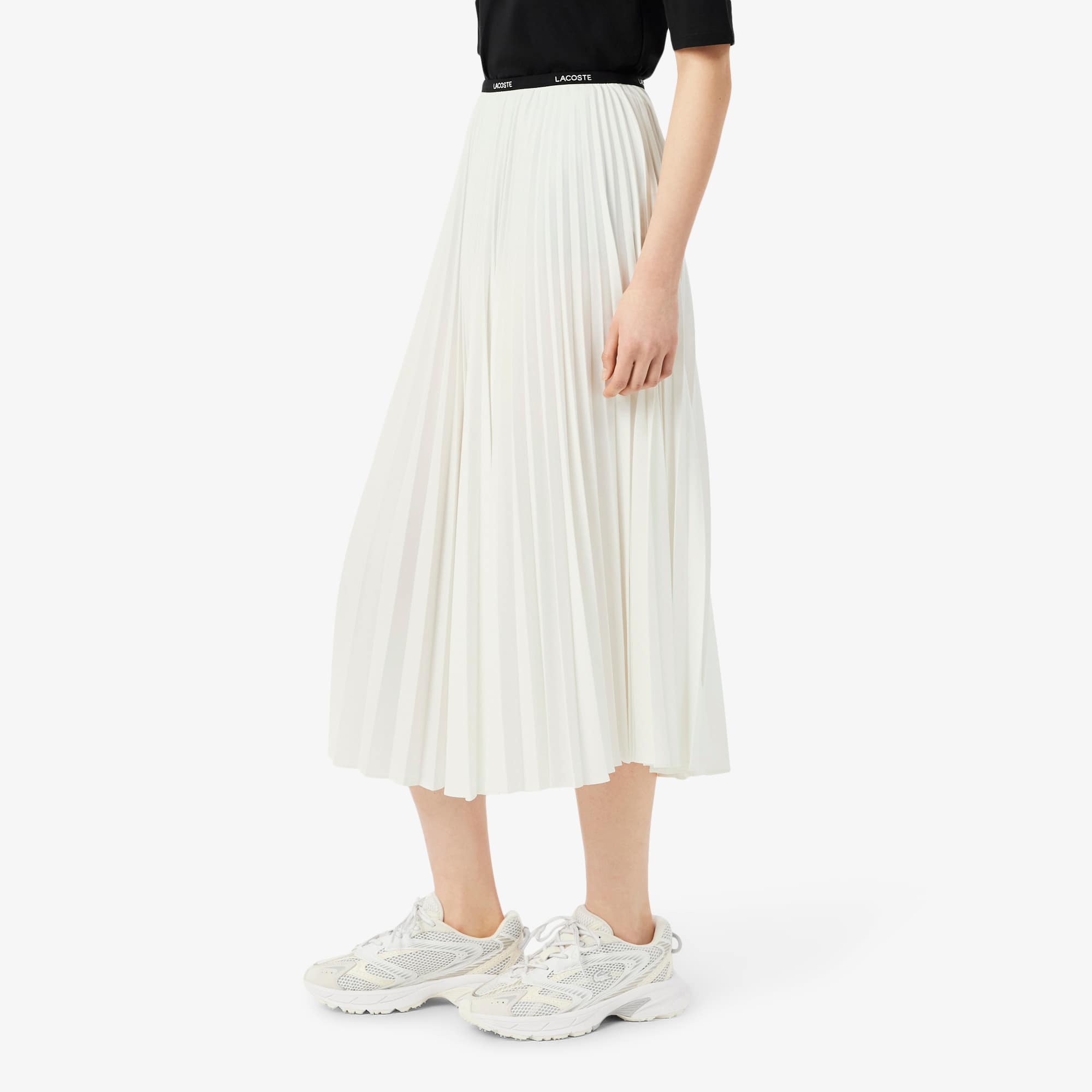 ★LACOSTE★ Women's New Gathered Skirt Beige JF806E-55G02S Women's Pleated Maxi Skirt - Shorts & Skirts - New In 2025