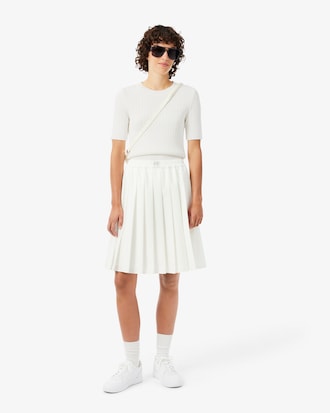Short Sleeved Ribbed Cotton Sweater