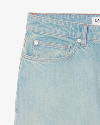 Men's Straight Fit Landscape Motif Denim Jeans