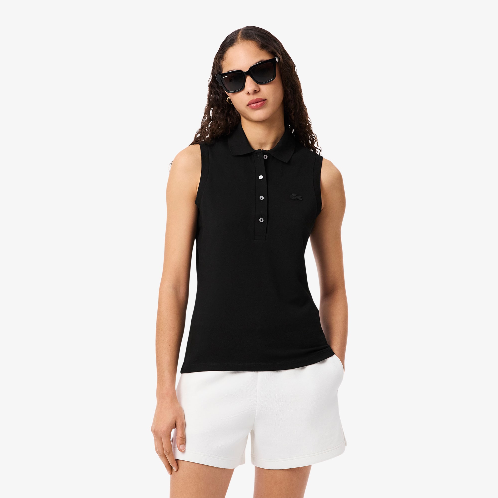 Lacoste Women's Slim Fit L.12.D Sleeveless Stretch Polo