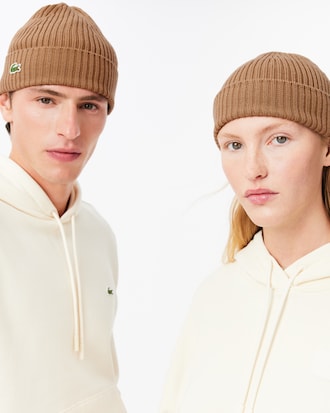 Unisex Rib Knit Brushed Wool Beanie