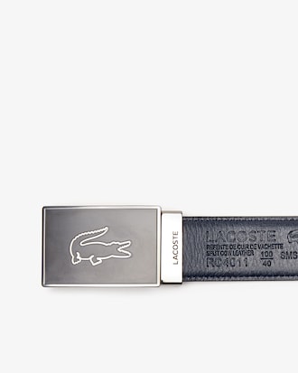 Men's Reversible Leather Belt And 2 Buckles Gift Set
