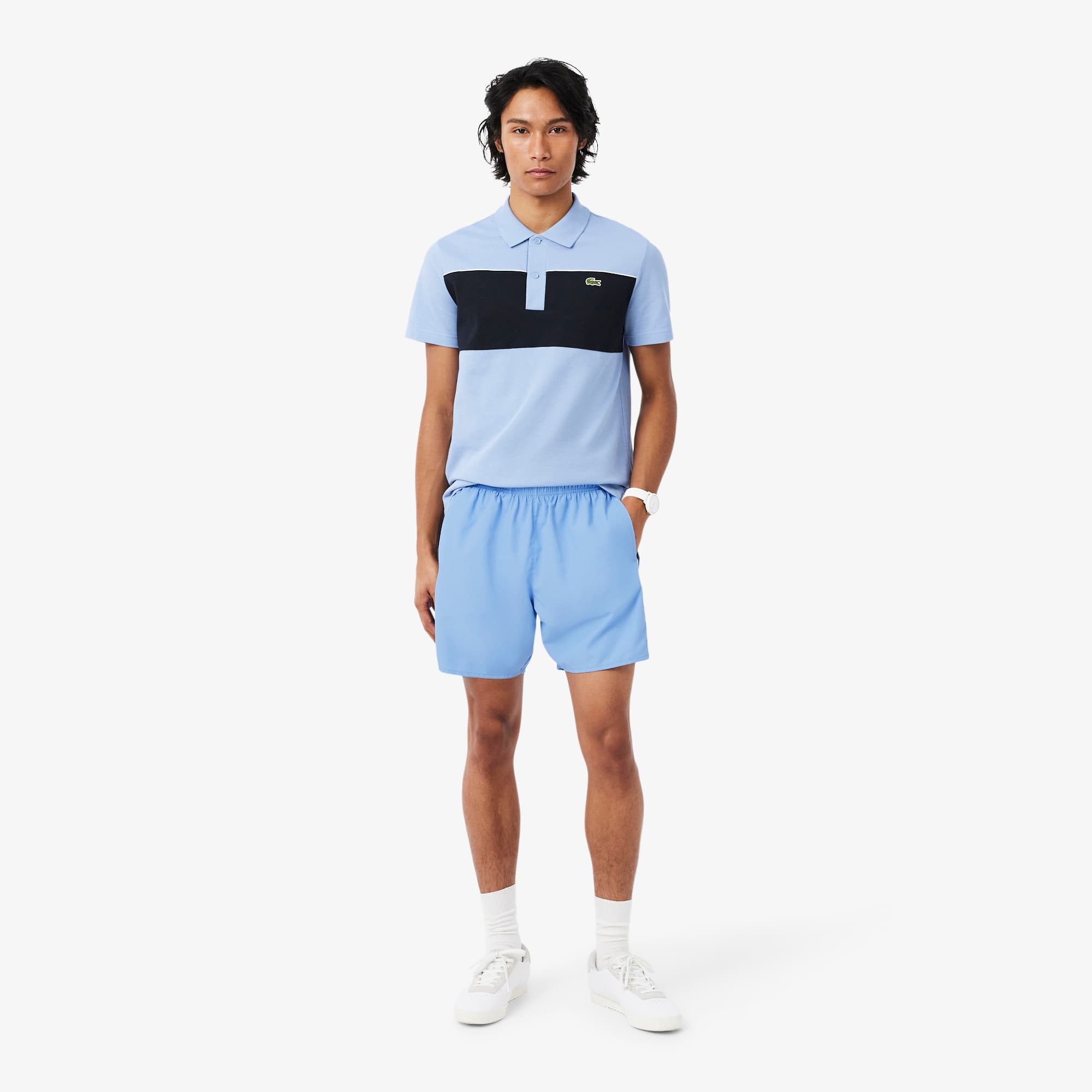 Lacoste Mid Length Colorblock Swim Trunks