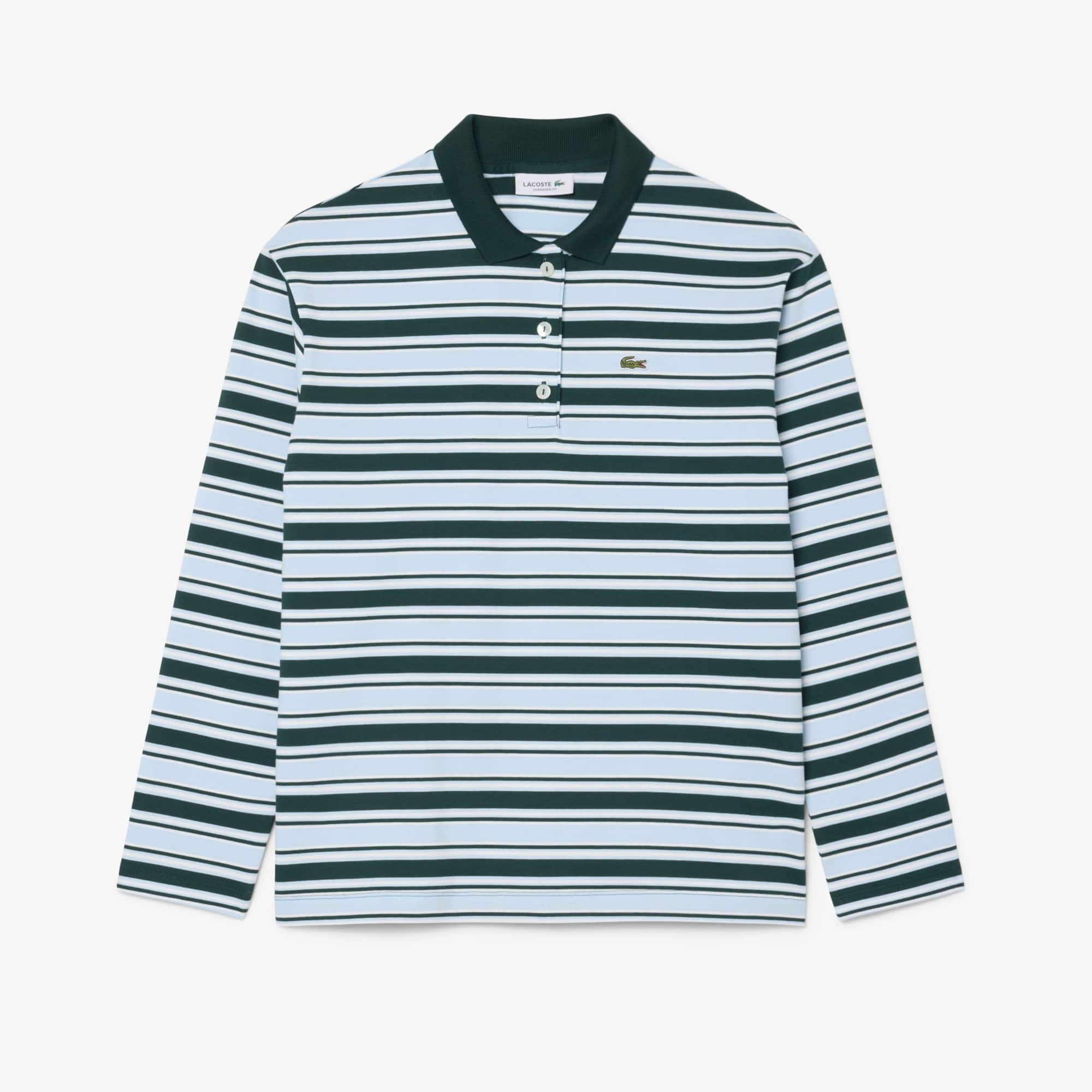 Oversized Striped Long Sleeved Polo Shirt - Polo Shirts - New In