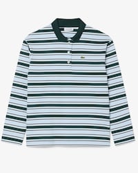 Oversized Striped Long Sleeved Polo Shirt