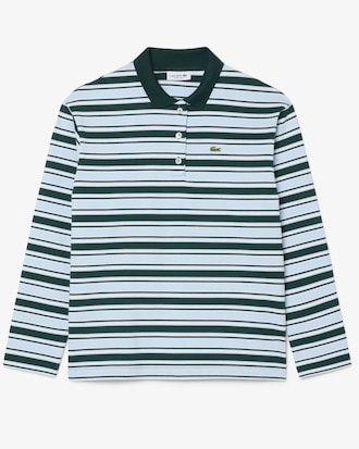 Polo Oversized de Manga Larga de Rayas