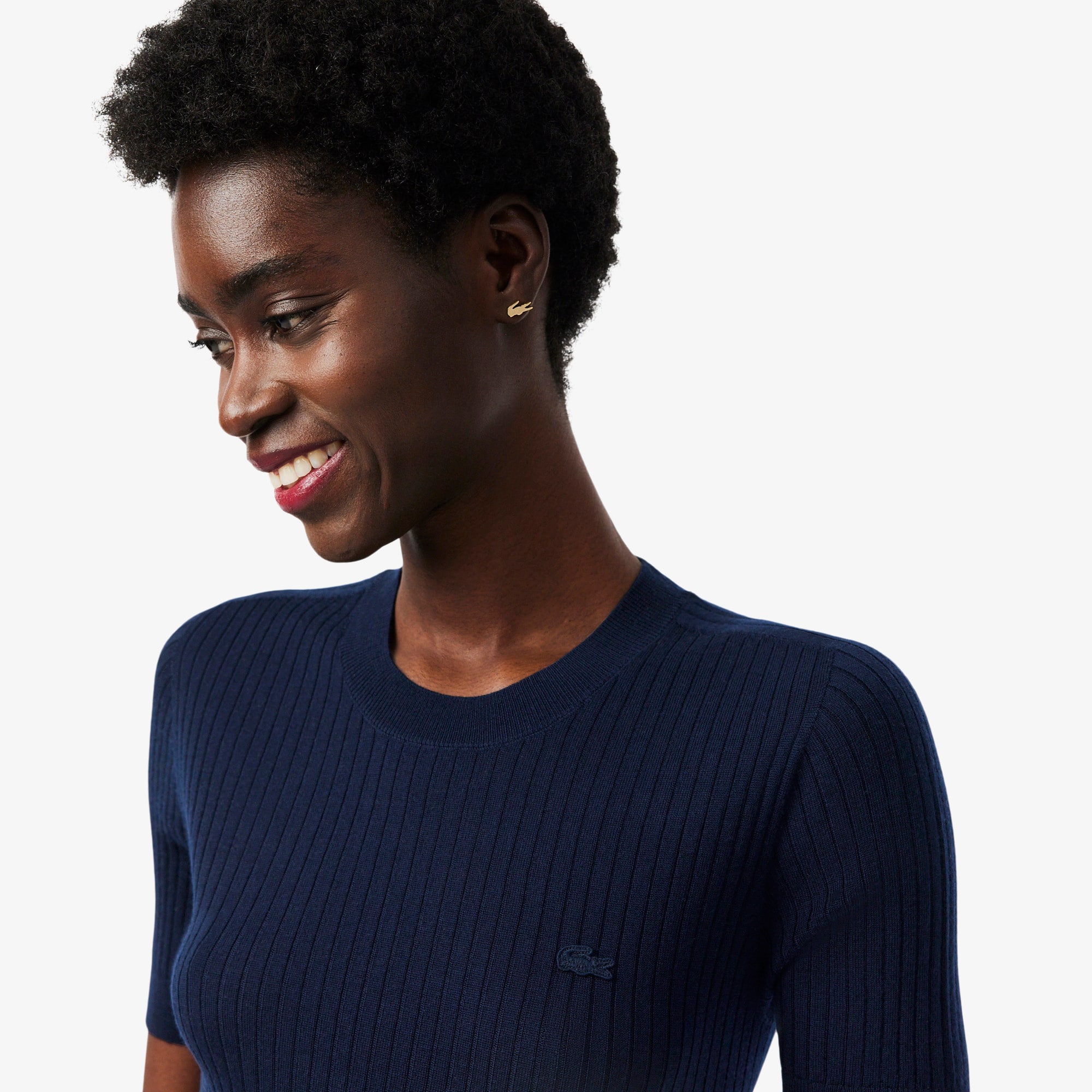 tricot 16ss ブラウス Cashmere Blend Mock Neck Black Women's Sweater | 27 Miles
