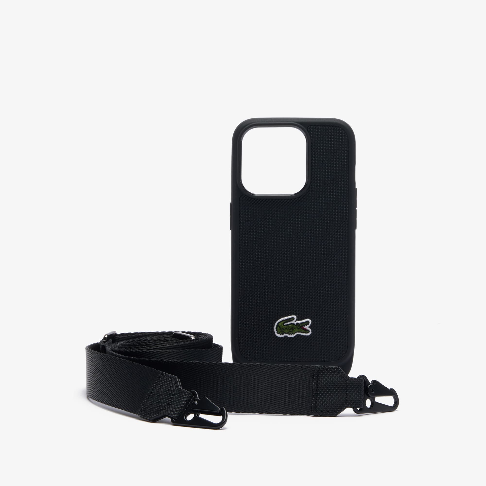 ◆LACOSTE◆iPhone 15 Proケース プチピケ ロゴストラップ LACOSTE◇ラコステ◇iPhone 15 ケース プチピケ ロゴ ストラップ