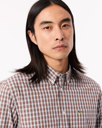 Men's Regular Fit Plaid Poplin Shirt